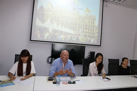 Point presse sur le festival de la bière belge. Photo : VNA