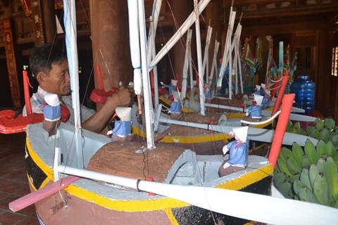 Les bateaux de pêche des soldats de la Flottille de Hoàng Sa ont été achevés pour la céremonie. (Source: VOV)
