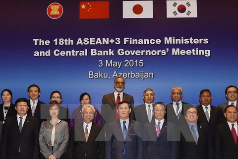 Les délégués participent à la 18e Conférence des ministres des Finances et gouverneurs des Banques centrales de l’ASEAN+3, le 3 mai. Photo: Yonhap 