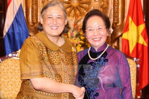 La vice-présidente reçoit la princesse de Thaïlande. (Source: VNA)