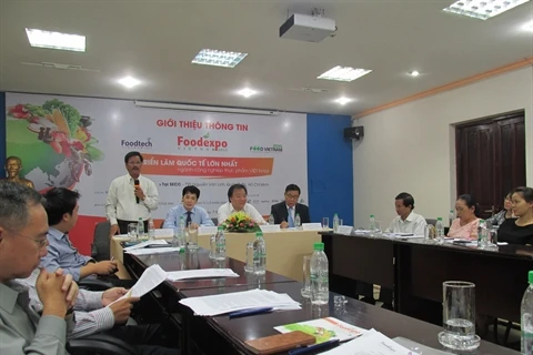 Conférence de presse pour présenter le Salon international de l'industrie agroalimentaire Vietnam 2015, le 7 mai à Hô Chi Minh-Ville. 