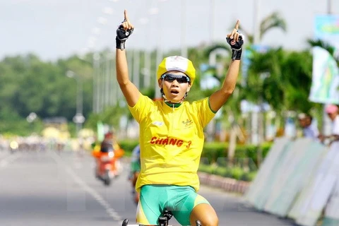 La coureuse vietnamienne Nguyen Thi That. Photo: VNA