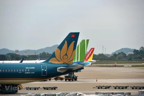 Самолеты авиакомпаний в аэропорту Нойбай. (Фото: Vietnam +)