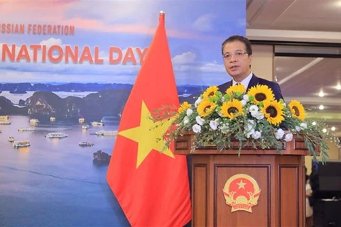 Посол Данг Минь Кхой выступает с речью на церемонии. (Фото: Чан Хиеу/ВИА)