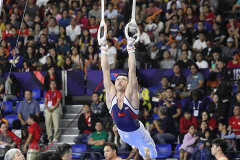 Первая золотая медаль вьетнамской гимнастике на SEA Games 30. (Фото: Vietnam+)