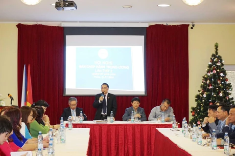 Г-н Нгуен Зуй Ньен, Председатель Общества в Чешской Республике, выступает на конференции. Фото: Хонг Ки / ВИА