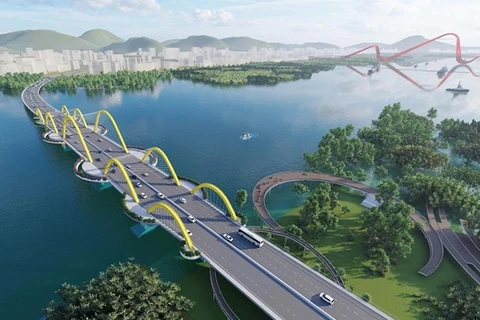 Графический дизайн моста Куалук 1 в провинции Куангнинь (Фото: quangninh.gov.vn) 