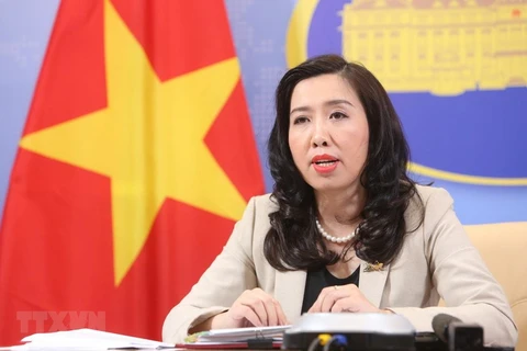 Представитель министерства иностранных дел Вьетнама Ле Тхи Тху Ханг на пресс-конференции. (Фото: Зыонг Жанг/ВИА)