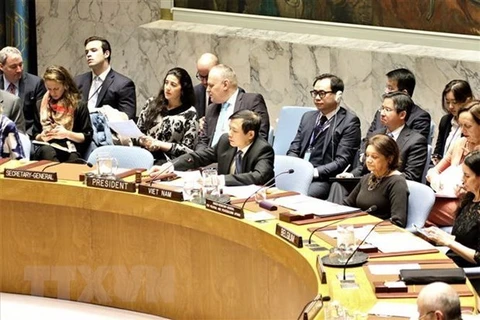 Посол Данг Динь Куи ударом молотка начинает дебаты (Фото: ВИА)