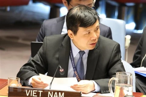 Посол Вьетнама Данг Динь Куи выступает с речью на встрече. (Фото: Кхак Хиеу/ВИА)