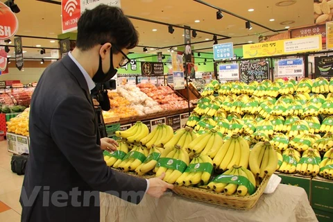 Вьетнамские бананы в сеулском супермаркете Lotte Mart. (Фото: Мань Хунг/ВИА)