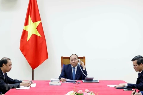 Премьер-министр Нгуен Суан Фук на переговорах (Фото: ВИА) 