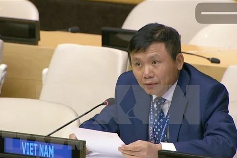 Посол Данг Динь Куи, глава постоянного представительства Вьетнама при ООН, выступает на заседании Совета Безопасности ООН (Фото: ВИА)