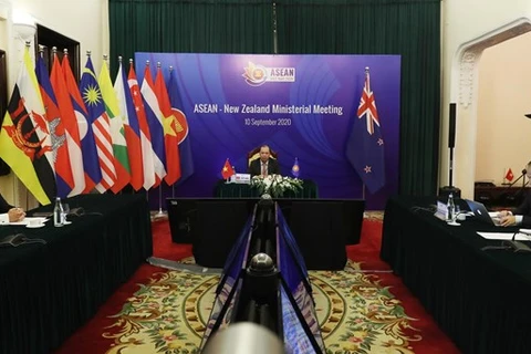 Встреча министров стран АСЕАН и Новой Зеландии прошла в режиме онлайн в рамках 53-й встречи министров стран АСЕАН (AMM-53) и связанных с ней встреч. (Фото: ВИА)