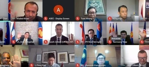 Онлайн-встреча Комитета постоянных представителей при АСЕАН и официальных лиц ООН (Фото: ВИА)