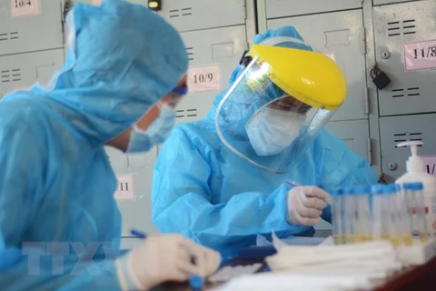 Медперсонал проводит тестирование на SARS-CoV-2. (Фото: ВИА)