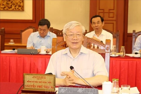 Генеральный секретарь ЦК КПВ Нгуен Фу Чонг на мероприятии (Фото: ВИА) 