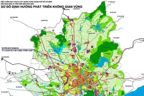 На карте планирования показано расположение многофункционального комплекса с логистическим центром, контейнерным депо и общим портом в провинции Тайнинь (Фото: www.baogiaothong.vn)