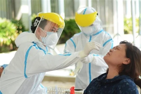 Медработники собирают образцы для тестирование на SARS-CoV-2. (Фото: ВИА)