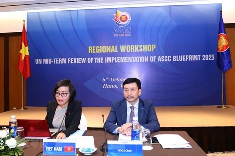 Директор Департамента международного сотрудничества МТИСД Нгуен Мань Кыонг (справа) на конференции (Фото: ВИА)