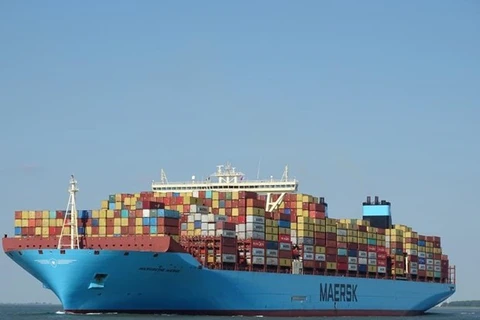 Margrethe Maersk, один из крупнейших контейнеровозов в мире, должен прибыть в международный терминал Каймеп (CMIT) в южной провинции Бариа-Вунгтау 26 октября. (Фото: vesselfinder.com)