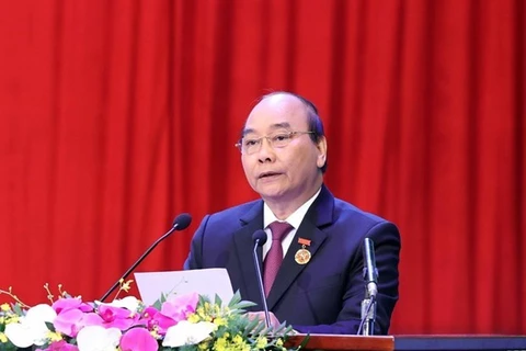 Премьер-министр Нгуен Суан Фук выступает на конгрессе (Фото: ВИА)
