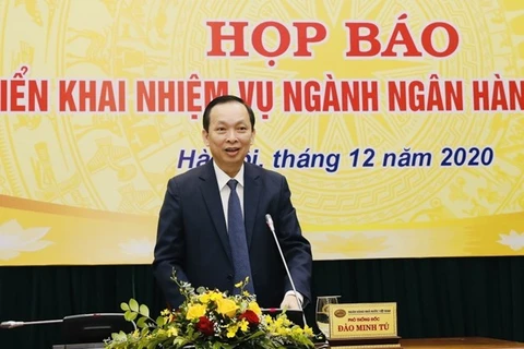 Заместитель губернатора Госбанка Дао Минь Ту на пресс-конференции. (Фото: ВИА)