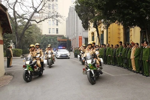 Милиция Ханоя приступает к обеспечению безопасности XIII всевьетнамского съезда КПВ (Фото: ВИА)