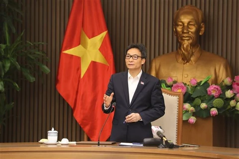 Заместитель премьер-министра Ву Дык Дам выступает на совещании. (Фото: ВИА)