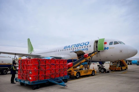 Bamboo Airways бесплатно перевезет медицинское оборудование и средства для профилактики эпидемии COVID-19 в провинцию Хайзыонг. (Фото: ВИА)