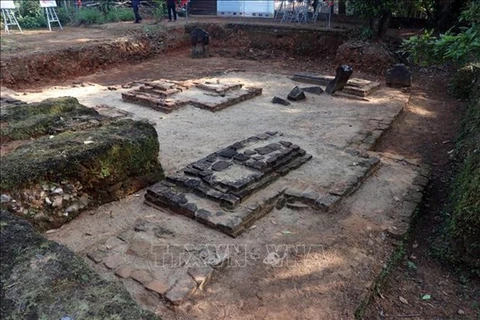 Часть фундамента башни Чам на археологическом объекте Чам Фонг Ле (Фото: ВИA)
