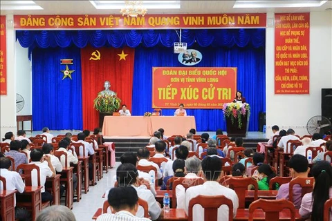 Вице-президент Вьетнама встретиась с избирателями в Виньлонге. (Фото: ВИА)