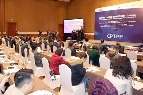 На конференции по обзору торговых отношений Вьетнама и Канады после вступления в силу CPTPP на 2 года. (Фото: ВИА)