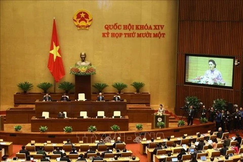 11-е заседание, также последнее заседание Национального собрания 14-го созыва, началось в Ханое утром 24 марта. (Фото: ВИА) 