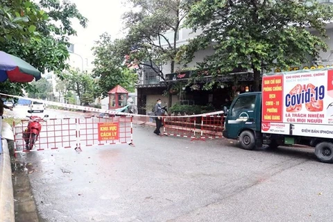 На карантин помещен отель в квартале Данг Занг района Нго Куен города Хайфон, где обнаружились два новых случая заражения COVID-19. (Фото: ВИА)