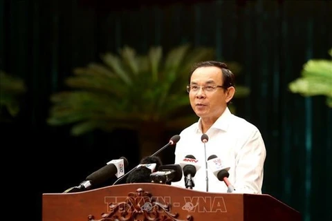 Секретарь партийного комитета Нгуен Ван Нен выступает на мероприятии (Фото: ВИА)