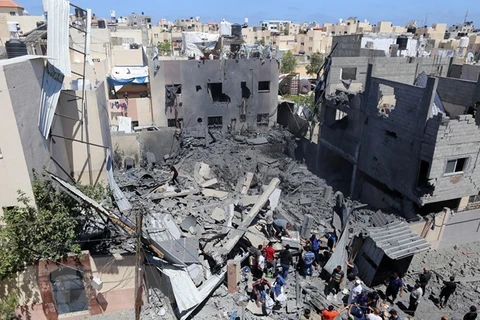 Дома, поврежденные в результате израильско-палестинского конфликта (Фото: Синьхуа / ВИА)