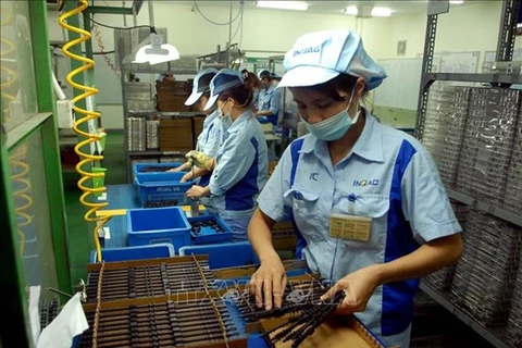 Производственная линия фирмы с японскими инвестициями на заводе ИП Куангмин в Ханое (Фото: ВИА)