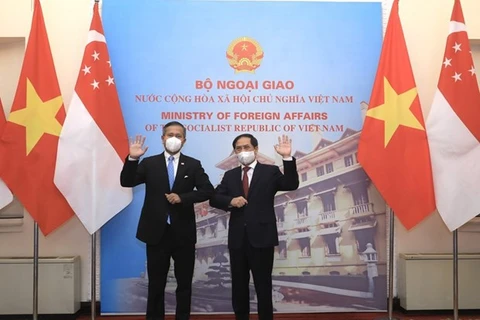 Министр иностранных дел Буй Тхань Шон провел переговоры с министром иностранных дел Сингапура Вивиан Балакришнан. (Фото: Лам Кхань / ВИА)