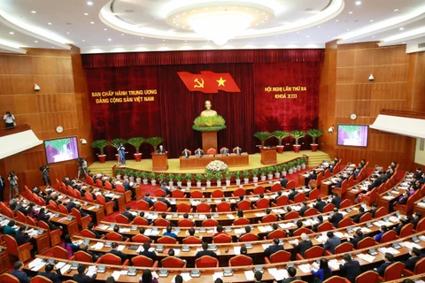 Утром 5 июля 2021 года в Ханое открылся третий Пленум ЦК Партии 13-го созыва. (Фото: ВИА)