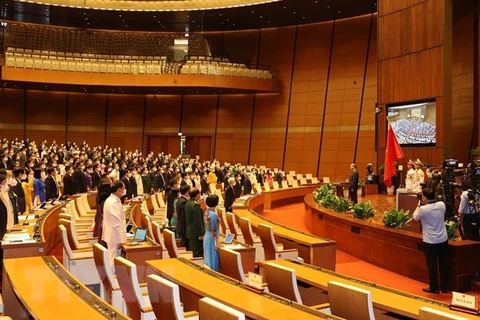 Церемония принятия присяги президентом Нгуен Суан Фуком. (Фото: Чи Зунг/ВИА)