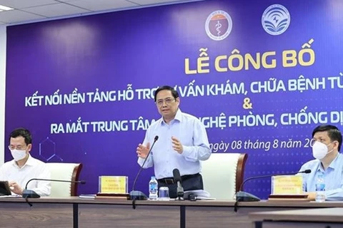 Премьер-министр Фам Минь Тьинь выступает на церемонии (Фото: ВИА)