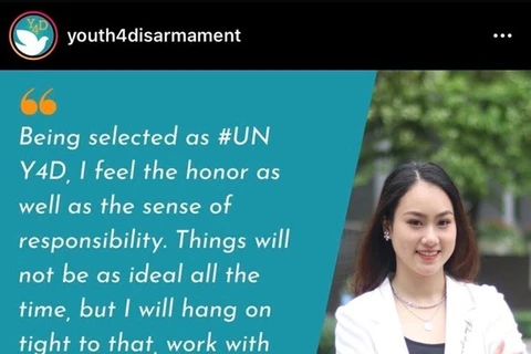 Фунг Чанг Линь, студентка Ханойского университета внешней торговли, один из 10 победителей программы «Youth4disarmament»