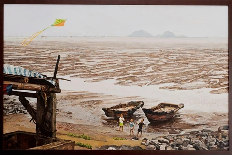 Работа Фам Бинь Тьыонга - «Море после полудня» на выставке «История реки».