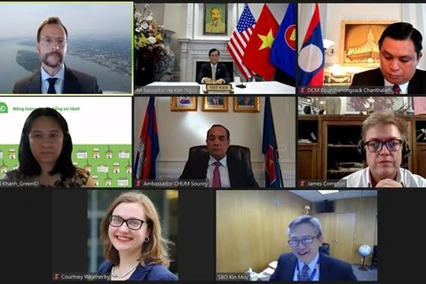 Вебинар по объявлению итогового отчета о результатах Политического диалога на канале 1.5 Партнерства между Меконгом и США. (Фото: ВИА)