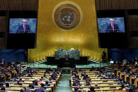 Генеральный секретарь ООН Антониу Гутерриш выступает на мероприятии 21 сентября (Фото: ВИA)
