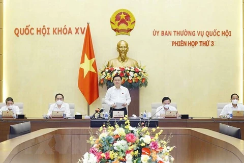 Председатель Национального собрания Выонг Динь Хюэ выступает на заседании. (Фото: Зыонг Жанг/ВИА)