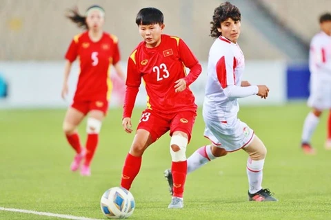 Победив Таджикистан со счетом 7:0, Вьетнам обеспечил себе выход в финал женского Кубка Азии 2022 года. (Фото: VFF)
