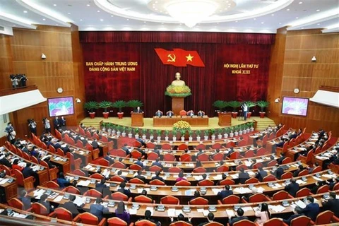 4 октября в Ханое открылся четвертый пленум ЦК партии 13-го созыва. (Фото: ВИА)