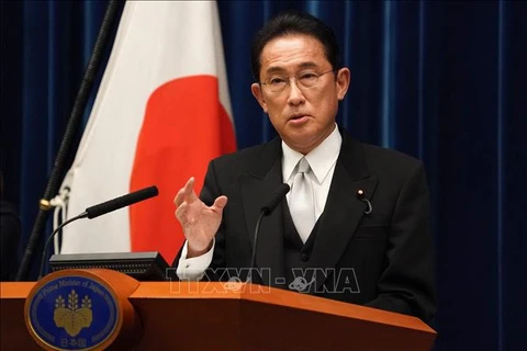 Новый премьер-министр Японии Фумио Кишида выступает на пресс-конференции в Токио 4 октября 2021 года. (Фото: AFP /ВИА)